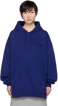 Vetements | 蓝色刺绣连帽衫商品图片,7.3折