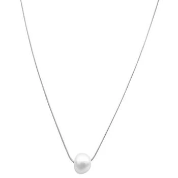 推荐Silver-Tone Freshwater Pearl (10mm) Pendant Necklace, 16" + 2" extender商品