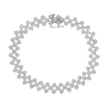 Haus of Brilliance | .925 Sterling Silver 1.0 cttw Miracle-Set Round Diamond "Zig Zag" Link Bracelet -7.25,商家Premium Outlets,价格¥2963