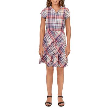 推荐Tommy Hilfiger Womens Plaid Drawstring Shirtdress商品