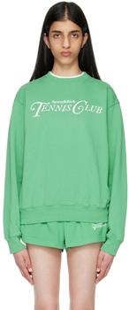 Sporty & Rich | Green Cotton Sweatshirt商品图片,3.2折