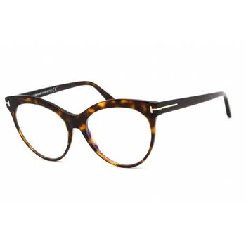Tom Ford | Tom Ford Women's Eyeglasses - Dark Havana Plastic Round Shape Frame | FT5827-B 052 2.4折×额外9折x额外9折, 额外九折