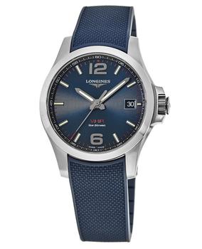 longines评价, Longines | Longines Conquest V.H.P. 41mm Blue Dial Blue Rubber Strap Men's Watch L3.716.4.96.9商品图片 7.5折