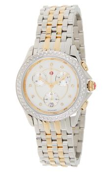 商品Michele | Women's Belmore Chronoraph Diamond Embellished Bracelet Watch, 37mm - 0.34 ctw,商家Nordstrom Rack,价格¥10571图片