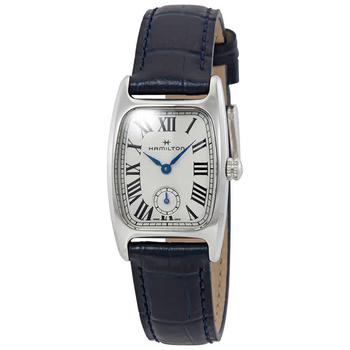 推荐Boulton Silver-White Dial Blue Leather Ladies Watch H13321611商品