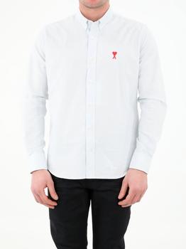 推荐AMI Logo Embroidered Pinstriped Shirt商品