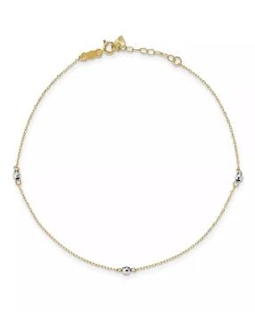 Macy's | Reflective Beaded (3 mm) Anklet in 14k Yellow and White Gold,商家Macy's,价格¥964