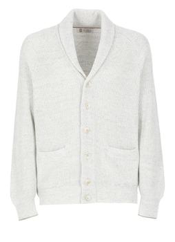 Brunello Cucinelli | Brunello Cucinelli All-Over Ribbed Pattern V-Neck Cardigan商品图片,8.1折