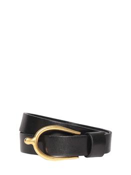 Yves Saint Laurent | Lucky Bone Buckle Leather Belt商品图片,