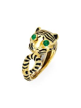商品David Webb | 18K Yellow Gold, Emerald, & Enamel Tiger Ring,商家Saks Fifth Avenue,价格¥62237图片