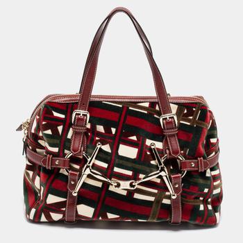 古驰托特包, [二手商品] Gucci | Gucci Multicolor Velvet 85th Anniversary Medium Boston Bag商品图片 满1件减$100, 满减