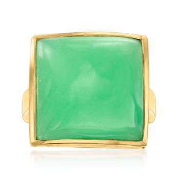 商品Ross-Simons | Ross-Simons Jade Square Ring in 18kt Gold Over Sterling,商家Premium Outlets,价格¥709图片