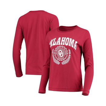 CHAMPION | Women's Crimson Oklahoma Sooners University Laurels Long Sleeve T-shirt商品图片,