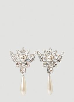 Gucci | Interlocking G Crystal Earrings in Silver商品图片,