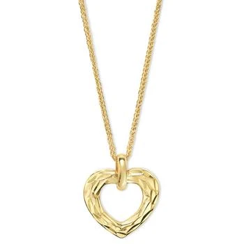 Macy's | Textured Open Heart 18" Pendant Necklace in 10k Gold,商家Macy's,价格¥4266