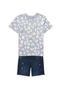True Religion | Baby Boy’s 2-Piece Logo Tee & Denim Shorts Set 4.2折