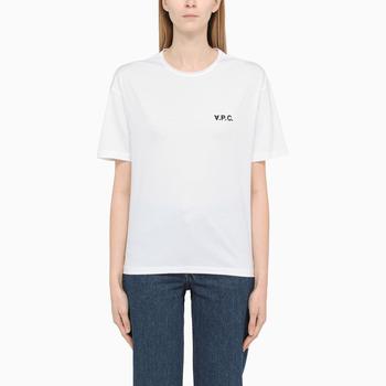 推荐White crew-neck T-shirt with logo商品