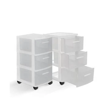 MQ | 3-Drawer Rolling Storage Cart with Casters, Pack of 2,商家Macy's,价格¥486