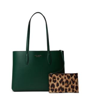 kate spade tote单肩包, Kate Spade | All Day Leopard Pop Printed Cross Grain Leather Large Tote商品图片 