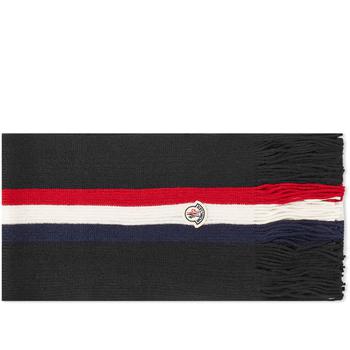 Moncler | Moncler Tricolore Striped Logo Scarf商品图片,独家减免邮费