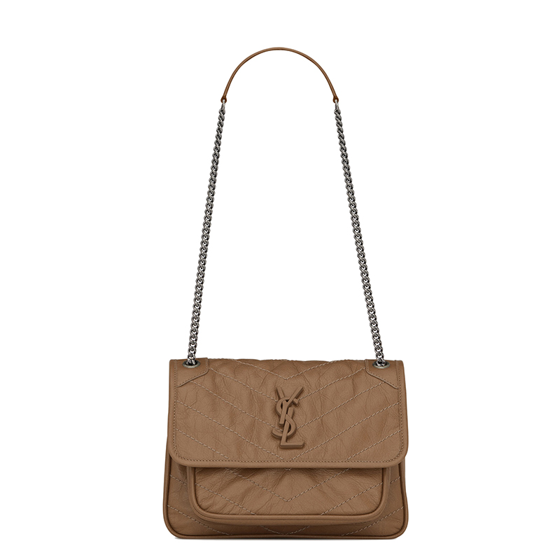 ecco包链条包, Yves Saint Laurent | SAINT LAURENT PARIS/圣罗兰 YSL 22春夏新款NIKI BABY系列 女士深太妃棕色绗缝复古褶皱牛皮革单肩斜挎链条包商品图片 7.4折×额外9.5折, 包邮包税, 额外九五折