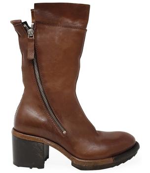 MOMA | Moma Copper Tan Leather Double Size Zip Mid Calf Boot商品图片,5折, 满$175享9折, 满折