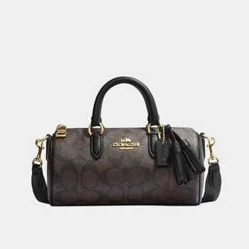 推荐Coach Brown/Black - Signature Canvas & Leather - Lacey Crossbody bag商品
