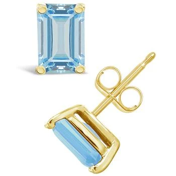 Macy's | Aquamarine (1 ct. t.w.) Stud Earrings in 14K Yellow Gold or 14K White Gold,商家Macy's,价格¥2676