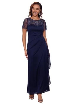 XSCAPE | Womens Crew Neck Illusion Beaded Slim Gown,商家Belk,价格¥1438