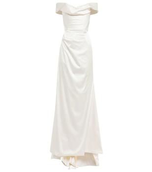 Vivienne Westwood | 新娘造型 — Cora Cocotte垂褶缎布长礼服商品图片,