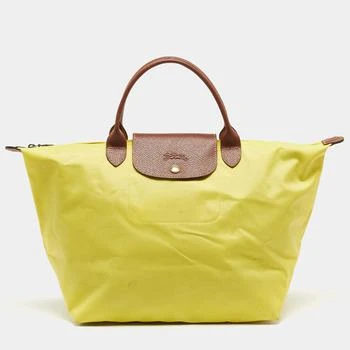 推荐Longchamp Brown/Yellow Nylon Medium Le Pliage Tote商品