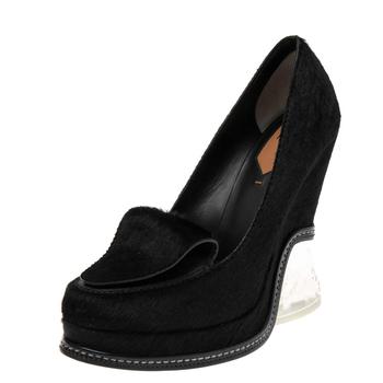 fendi鞋直邮, Fendi | Fendi Black Pony Hair Wedge Pumps Size 39商品图片 7.4折, 满1件减$100, 满减