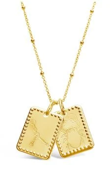 Sterling Forever | 14K Gold Plated Brass Zodiac Tag Necklace - Aries 4.4折, 独家减免邮费