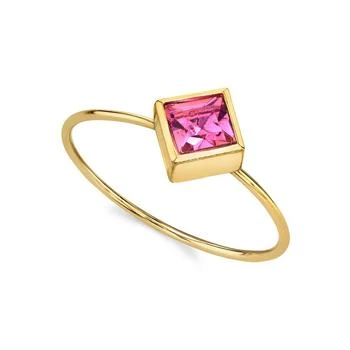 2028 | 14K Gold-tone Diamond Shaped Crystal Ring,商家Macy's,价格¥195