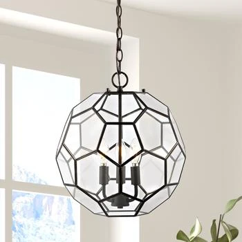 JONATHAN Y | Bee 13.5" 3-Light Modern Farmhouse Iron/Glass LED Pendant,商家Premium Outlets,价格¥1625