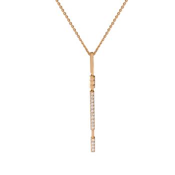 商品Âme Totem 18K Rose Gold, Lab-Grown Diamond 0.30ct. tw. Linear Pendant Necklace图片