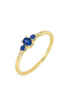 商品Bony Levy | 18K Yellow Gold Sapphire & Diamond Ring,商家Nordstrom Rack,价格¥3300图片