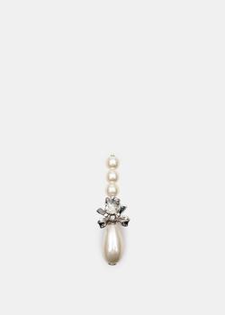 商品MM6 Maison Margiela Silver Pearl Diamond Bows Ring图片