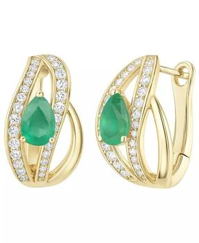 Macy's | Emerald (5/8 ct. t.w.) and Diamond (1/3 ct. t.w.) Drop Earrings in 14K Gold (also in 14K White Gold Sapphire & 14K Gold Ruby),商家Macy's,价格¥22805