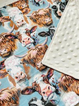 商品Gingerly Sewn | Cow Baby Blanket With Minky Backing,商家Verishop,价格¥236图片