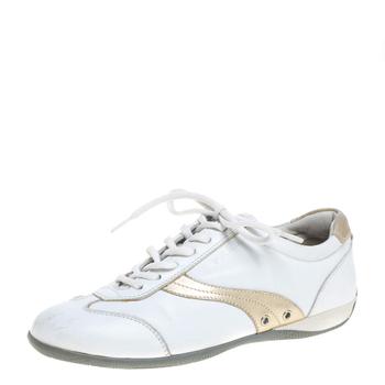 [二手商品] Prada | Prada Sports White Leather Lace Up Low Top Sneakers Size 35.5商品图片,5.1折