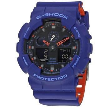 推荐Casio Men's Ana-Digi Watch - G-Shock Blue & Orange Resin Strap Dive | GA100L-2A商品