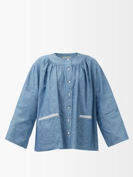 推荐Patch-pocket chambray blouse商品