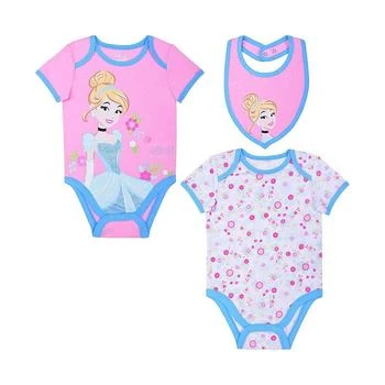 Children's Apparel Network | Baby Boys and Girls Pink, White Cinderella 3-Piece Bodysuit and Bib Set,商家Macy's,价格¥164