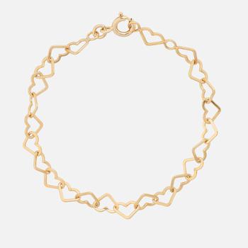 商品anna + nina | anna + nina Linked Hearts 14-Karat Gold-Plated Bracelet,商家Coggles CN,价格¥354图片