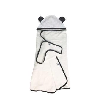 商品Panda Baby Viscose from Bamboo Hooded Bath Towel Set, 2pc Set图片