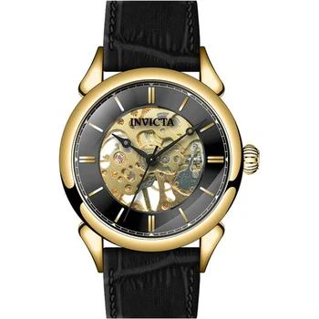 Invicta | Invicta Men's Mechanical Watch - Vintage Black and Skeleton Dial Leather Strap | 38173 1.2折×额外9折x额外9折, 额外九折