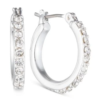 Anne Klein | Silver-Tone Crystal Small 1/2" Hoop Earrings,商家Macy's,价格¥83