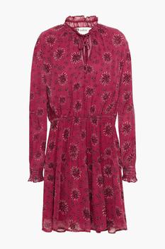 推荐Gize shirred floral-print crepon mini dress商品