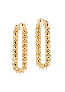 推荐Tidal Ovate 18kt gold-plated earrings商品